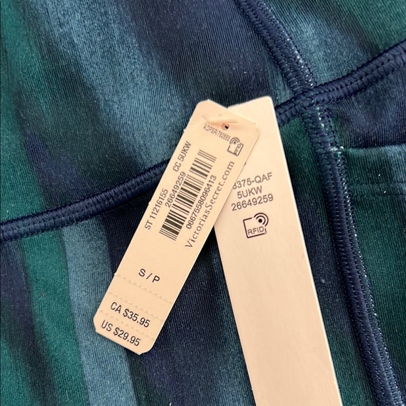 Victoria's Secret Sport Blue and Green Bike Shorts with High-Rise Waistband - Picture 2 of 4